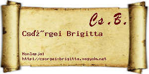 Csörgei Brigitta névjegykártya